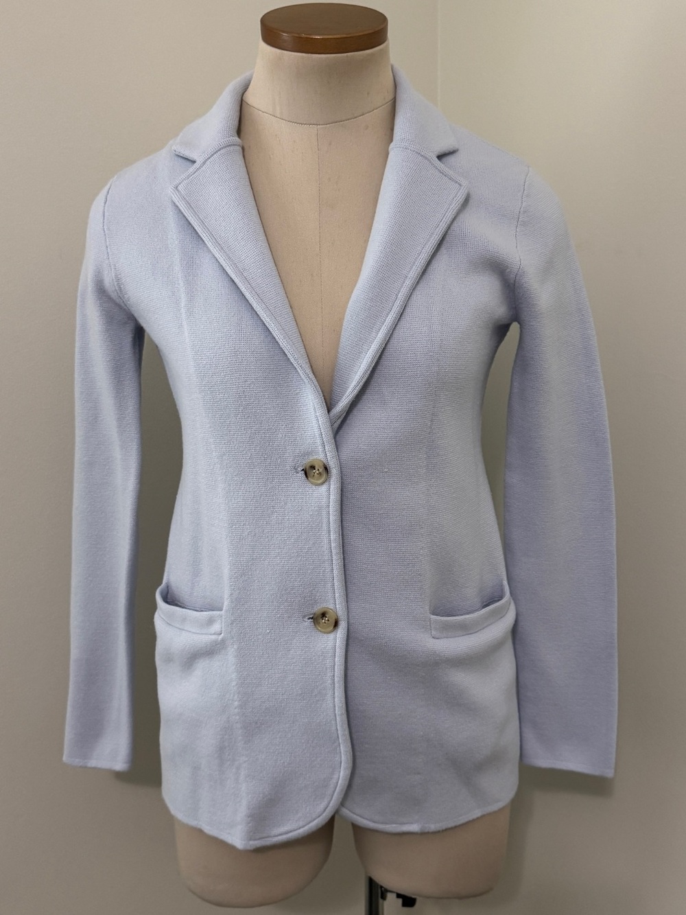 J Crew XS Blue Sweater Cardigan Blazer ~ Preppy Career Minimalist Transitional